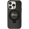 Guess GUHMP15LHRSGSK iPhone 15 Pro 6.1 czarny/black hardcase Ring Stand Script Glitter MagSafe